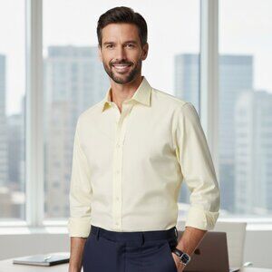 Daniel Cremieux Henry Shirt • Classic Fit • 16.5/35 • Cream • Perfect